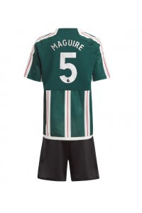 Fotbalové Dres Manchester United Harry Maguire #5 Dětské Venkovní Oblečení 2023-24 Krátký Rukáv (+ trenýrky)